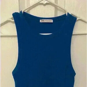 Zara Blue Cut out Mini Dress Size small